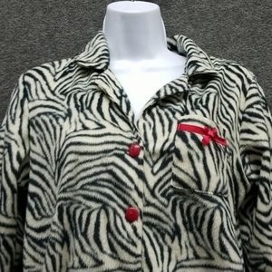Jaclyn Smith Zebra Stripe Robe Women's Size Small/Chico